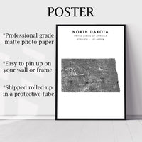 
              North Dakota, United States Scandinavian Style Map Print 
            