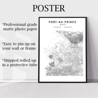 
              Port-au-Prince, Haiti Scandinavian Style Map Print 
            