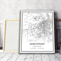 
              Shreveport, Louisiana Modern Map Print
            