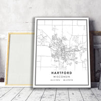 
              Hartford, Wisconsin Modern Map Print 
            