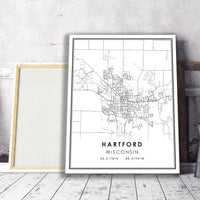 Hartford, Wisconsin Modern Map Print 