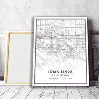 Loma Linda, California Modern Map Print