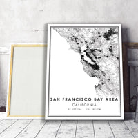 
              San Francisco Bay Area, California Modern Map Print 
            