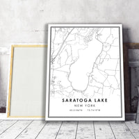 
              Saratoga Lake, New York Modern Map Print 
            