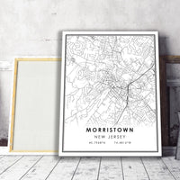 Morristown, New Jersey Modern Map Print 