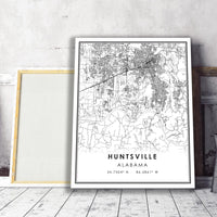 
              Huntsville, Alabama Modern Map Print
            