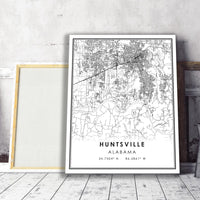 Huntsville, Alabama Modern Map Print