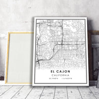 
              El Cajon, California Modern Map Print 
            