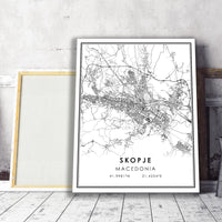 
              Skopje, Macedonia Modern Style Map Print 
            