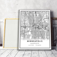 
              Minneapolis, Minnesota Modern Map Print 
            