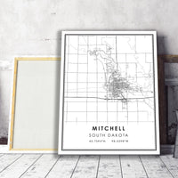 
              Mitchell, South Dakota Modern Map Print 
            