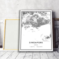 Singapore, Asia Modern Style Map Print 
