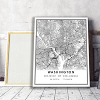 Washington, District of Columbia Modern Map Print 