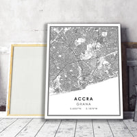 
              Accra, Ghana Modern Style Map Print 
            