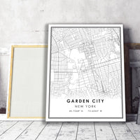
              Garden City, New York Modern Map Print 
            