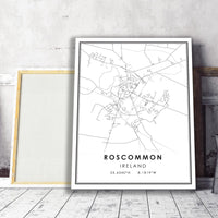 
              Roscommon, Ireland Modern Style Map Print 
            