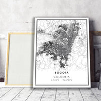 Bogota, Colombia Modern Map Print 