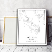 
              Eastport, Maine Modern Map Print 
            
