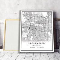 
              Sacramento, California Modern Map Print
            