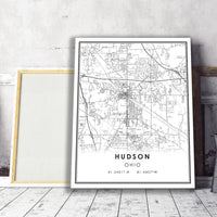 
              Hudson, Ohio Modern Map Print 
            