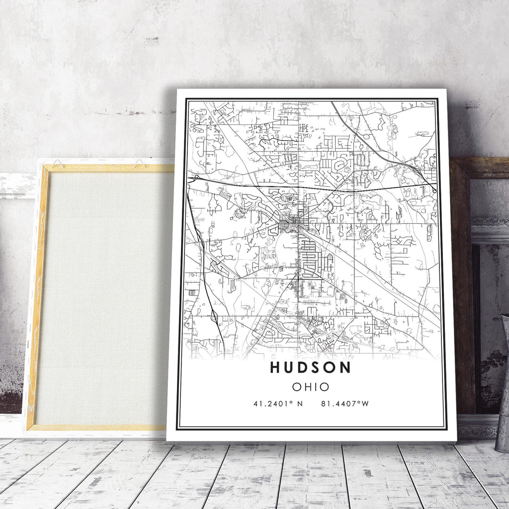 Hudson, Ohio Modern Map Print 