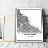 Buenos Aires, Argentina Modern Style Map Print 