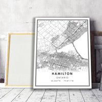 
              Hamilton, Ontario Modern Style Map Print
            