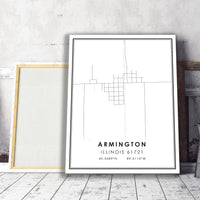 
              Armington, Illinois Modern Map Print 
            