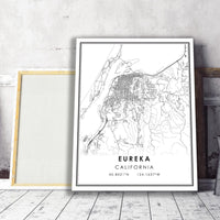 Eureka, California Modern Map Print 