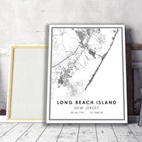 
              Long Beach Island, New Jersey Modern Map Print 
            