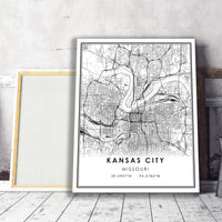 
              Kansas City, Missouri Modern Map Print 
            