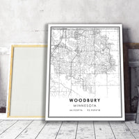 
              Woodbury, Minnesota Modern Map Print 
            