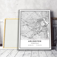 
              Arlington, Virginia Modern Map Print 
            