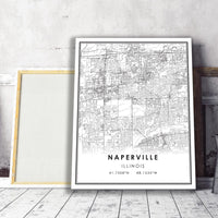 
              Naperville, Illinois Modern Map Print
            