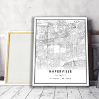 Naperville, Illinois Modern Map Print