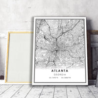 
              Atlanta, Georgia Modern Map Print 
            
