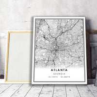 Atlanta, Georgia Modern Map Print 