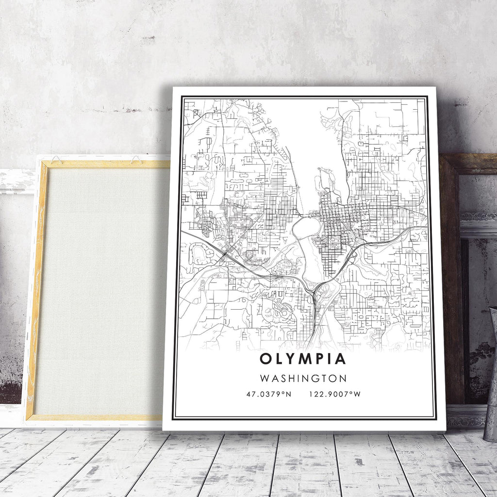 Olympia, Washington Modern Map Print 