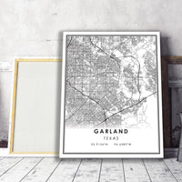 
              Garland, Texas Modern Map Print
            