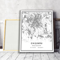 Chisinau, Moldova Modern Style Map Print 