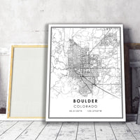Boulder, Colorado Modern Map Print 