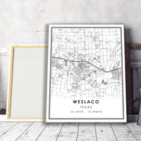 
              Weslaco, Texas Modern Map Print 
            