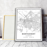 
              Montgomery, Alabama Modern Map Print
            