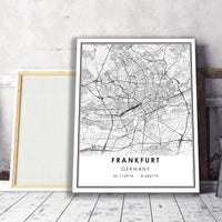 
              Frankfurt, Germany Modern Style Map Print 
            