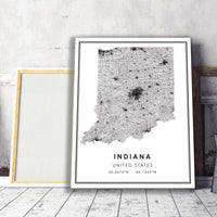 
              Indiana, United States Modern Style Map Print
            