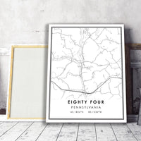 
              Eighty Four, Pennsylvania Modern Map Print 
            