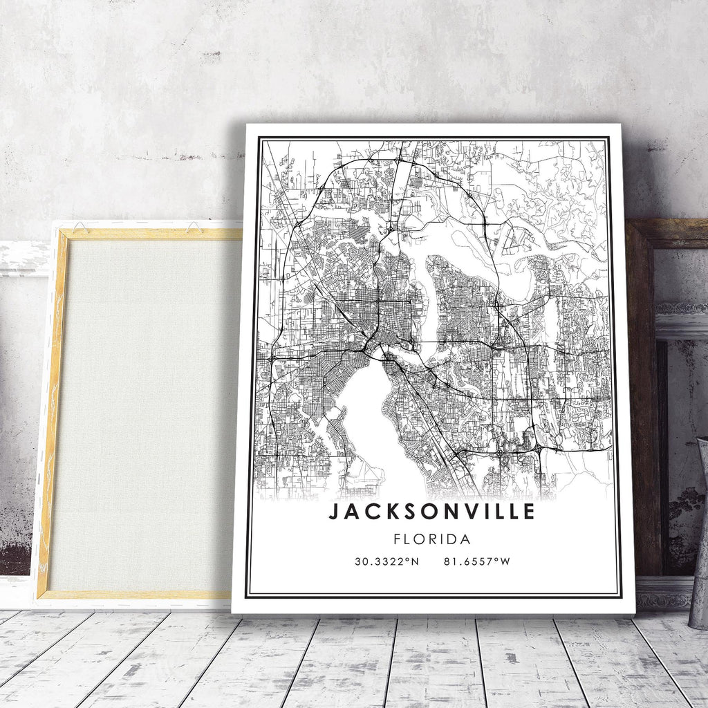 Jacksonville, Florida Modern Map Print 