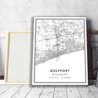 
              Gulfport, Mississippi Modern Map Print 
            