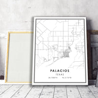 
              Palacios, Texas Modern Map Print 
            
