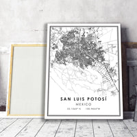 
              San Luis Potosi, Mexico Modern Style Map Print 
            